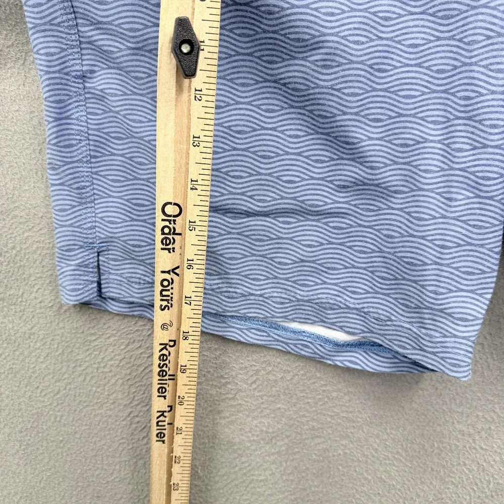 Fair Harbor Board Shorts Mens 34 Blue Wave Print Swim Trunks Quick Dry Stretch